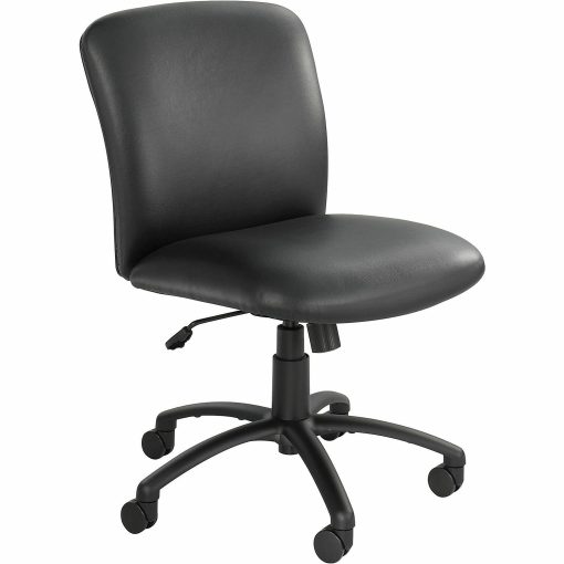 Safco® Uber Big And Tall 24-Hour Mid-Back Chair, Black Frame, Black, Option Arms Sold Separately - Image 2