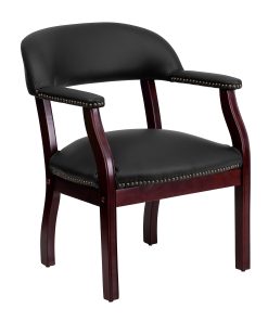 Flash Furniture Leathersoft Conference Chair with Accent Nail Trim, Black 2