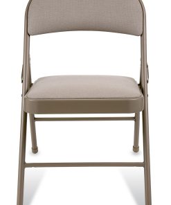 Realspace® Upholstered Padded Folding Chair, Tan 2