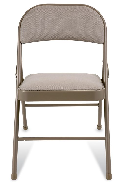 Realspace® Upholstered Padded Folding Chair, Tan - Image 2