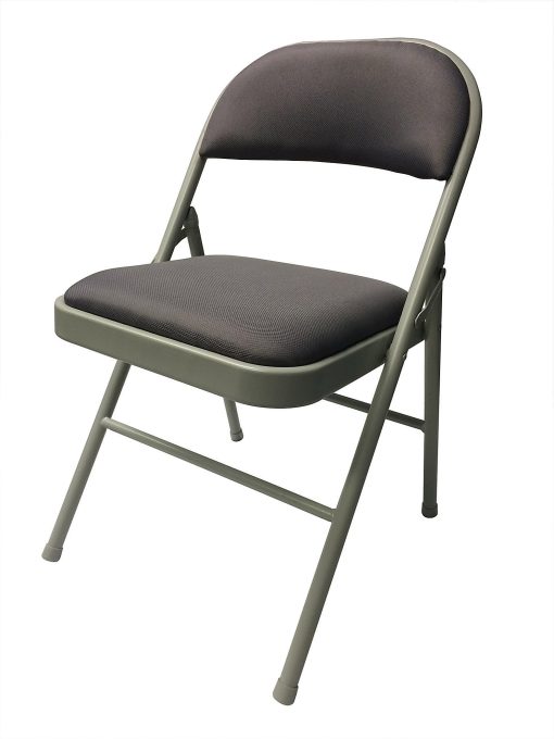 Realspace® Upholstered Padded Folding Chair, Gray - Image 2