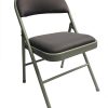 Realspace® Upholstered Padded Folding Chair, Gray