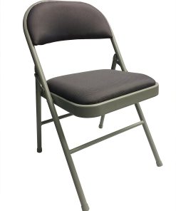 Realspace® Upholstered Padded Folding Chair, Gray