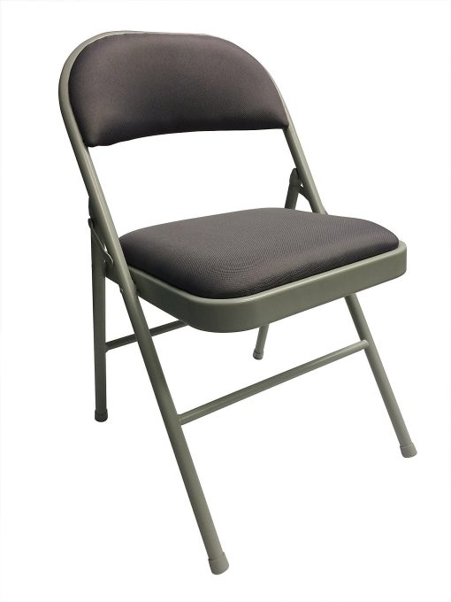 Realspace® Upholstered Padded Folding Chair, Gray