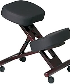 WorkSmart Kneeling Chair – Black Seat Color – Memory Foam Seat Material – Mahogany Frame Color – Wood Frame Material – Memory Foam 2