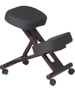 WorkSmart Kneeling Chair - Black Seat Color - Memory Foam Seat Material - Mahogany Frame Color - Wood Frame Material - Memory Foam