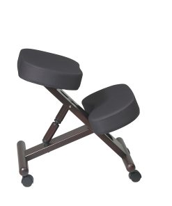 Office Star™ Work Smart Ergonomic Knee Chair, Black/Espresso 2