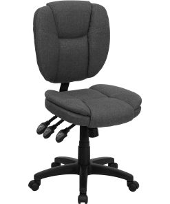 Flash Furniture Fabric Mid-Back Multifunction Ergonomic Swivel Task Chair, Gray/Black