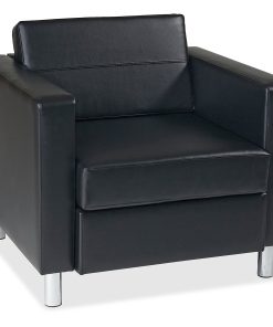 Ave Six Pacific Avenue Vinyl Arm Chair, Black/Chrome 2