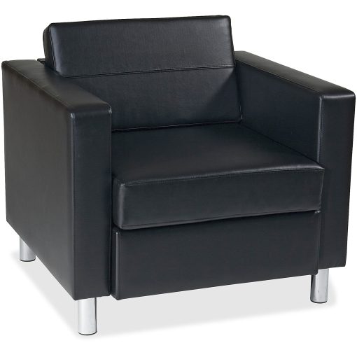 Ave Six Pacific Avenue Vinyl Arm Chair, Black/Chrome - Image 2
