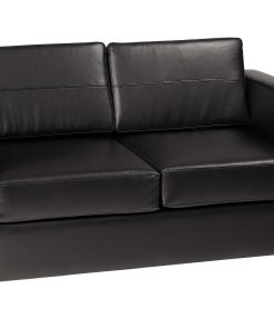 Ave Six Pacific Avenue Vinyl Loveseat, Black/Chrome