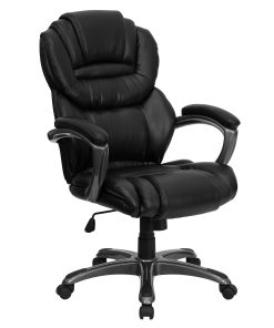 Flash Furniture Ergonomic LeatherSoft™ Faux Leather High-Back Chair, Black/Titanium 2