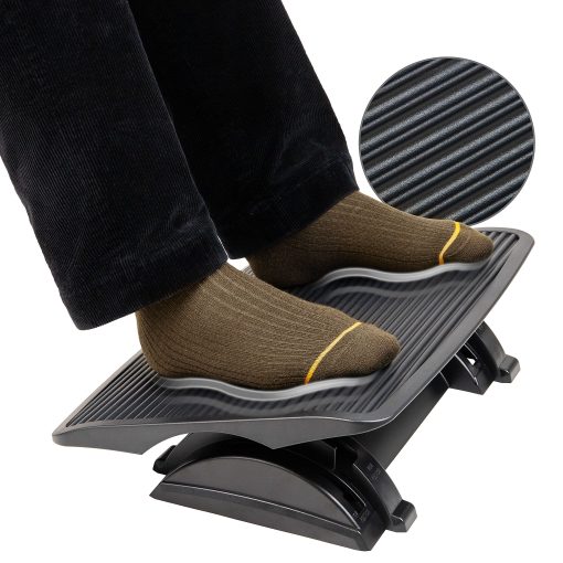 Mind Reader Adjustable-Height Footrest, 3-1/2"H x 13-1/2"W x 17-1/2"D, Black - Image 2