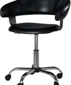 Powell Low-Back Faux Leather Gas-Lift Desk Chair, Black 2