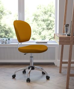 Flash Furniture Mesh Mid-Back Swivel Task Chair, Orange/Silver
