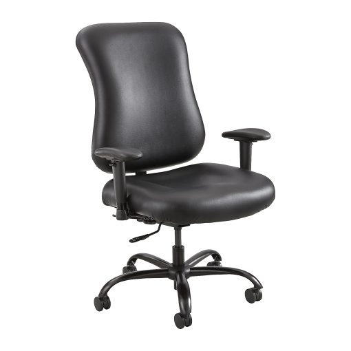 Safco® Optimus Big & Tall Ergonomic Vinyl High-Back Chair, Black