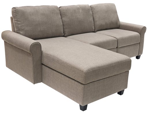 Serta® Copenhagen Reclining Sectional With Storage Chaise, Left, Warm Oatmeal/Espresso - Image 2