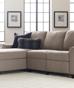 Serta® Copenhagen Reclining Sectional With Storage Chaise, Left, Warm Oatmeal/Espresso