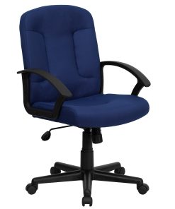 Flash Furniture Fabric Mid-Back Swivel Chair, Navy/Black 2