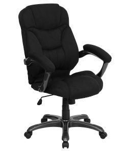Flash Furniture Ergonomic Microfiber High-Back Chair, Black/Titanium 2