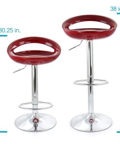 Elama Retro Adjustable Bar Stools, Cherry/Chrome, Set Of 2 Stools 2