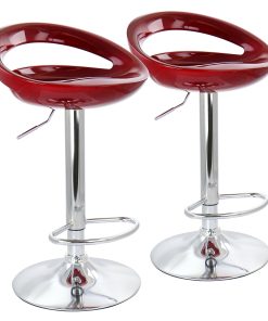 Elama Retro Adjustable Bar Stools, Cherry/Chrome, Set Of 2 Stools