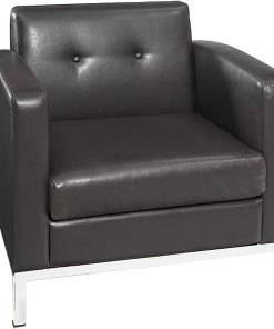Ave Six Office Star Avenue Six Wall Street Chair With 2 Arms, Espresso