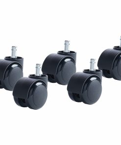 Master Caster® Futura Series Casters, Soft Wheel, Stem B For Metal Base, Pack Of 5