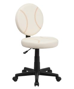 Flash Furniture Vinyl Low-Back Task Chair, Baseball, Brown/Cream/Black