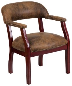 Flash Furniture Microfiber Conference Chair with Accent Nail Trim, Bomber Jacket Brown 2