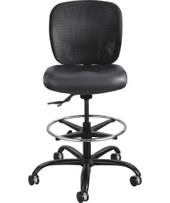 Safco® Vue™ Heavy-Duty Stool, Mesh Back/Vinyl Seat, Black 2