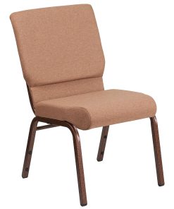 Flash Furniture HERCULES Series Stackable Church Chair, Caramel/Coppervein