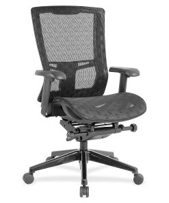 Lorell® Checkerboard Design High-Back Ergonomic Mesh Chair, Black