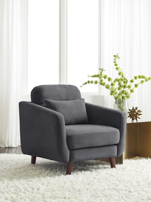 Serta® Sierra Collection Arm Chair, Slate Gray/Chestnut