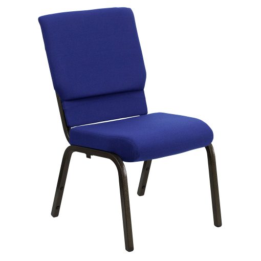 Flash Furniture HERCULES Series Stacking Church Chair, Navy Blue/Goldvein - Image 2