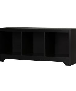 South Shore Vito Cubby Storage Bench, 19-3/4"H x 51-1/4"W x 16"D, Pure Black