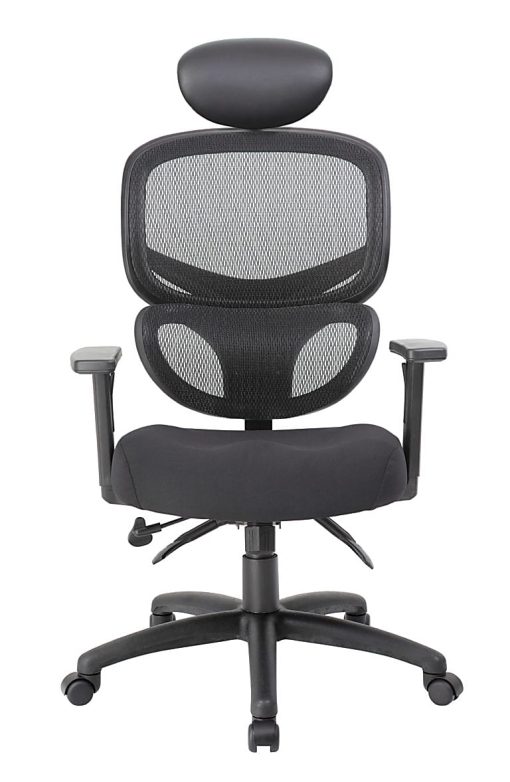 Boss Office Products Mesh Multifunction Mid-Back Task Chair With Headrest, Black - Image 2