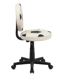 Flash Furniture Vinyl Low-Back Task Chair, Soccer, Black/White 2