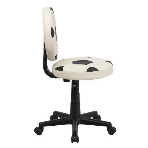 Flash Furniture Vinyl Low-Back Task Chair, Soccer, Black/White - Image 2