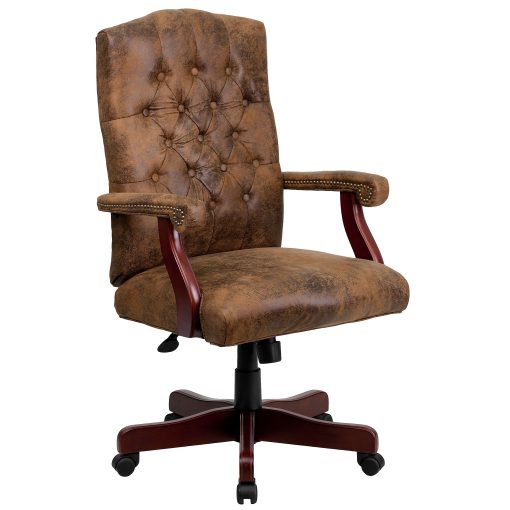 Flash Furniture Classic Microfiber High-Back Chair, Bomber Brown - Image 2