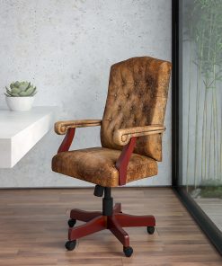 Flash Furniture Classic Microfiber High-Back Chair, Bomber Brown