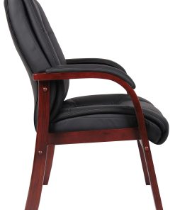 Boss Office Products Aaria Mid-Back Guest Chair, Black/Cherry 2