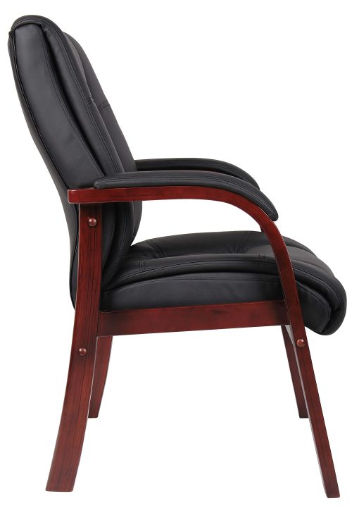 Boss Office Products Aaria Mid-Back Guest Chair, Black/Cherry - Image 2