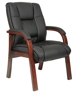 Boss Office Products Aaria Mid-Back Guest Chair, Black/Cherry