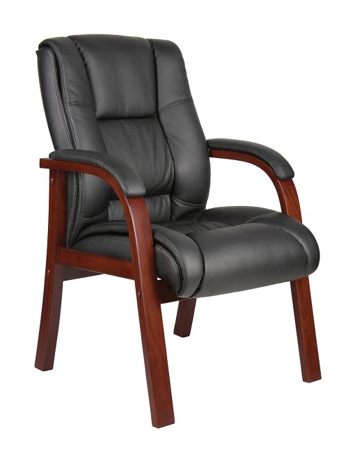 Boss Aaria Mid-Back Guest Chair, Black/Mahogany - Image 2