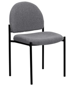 Flash Furniture Comfortable Stackable Side Chair, Gray/Black 2