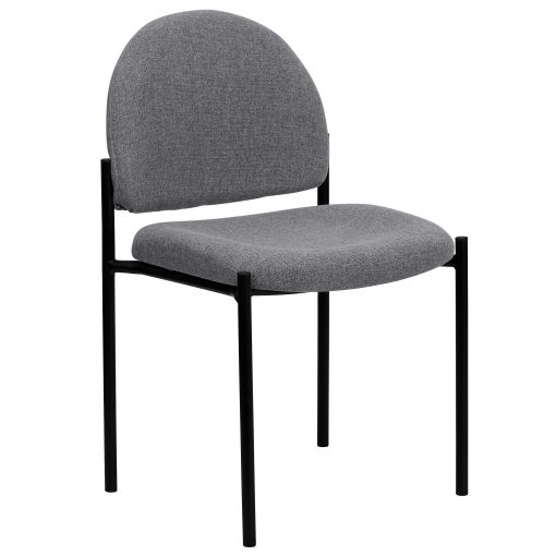 Flash Furniture Comfortable Stackable Side Chair, Gray/Black - Image 2