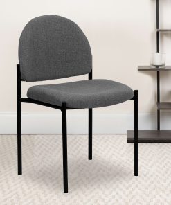 Flash Furniture Comfortable Stackable Side Chair, Gray/Black