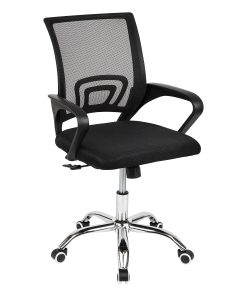 Mind Reader Swivel Office Chair with Wheels, Plastic/Mesh, Black