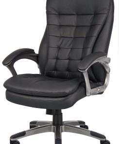 Boss Office Products Ergonomic Vinyl High-Back Chair, Black/Pewter 2